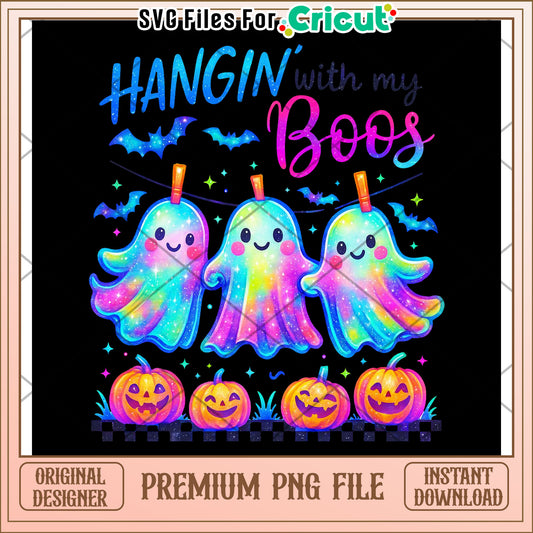 Hangin with my boos png, halloween png, halloween season png
