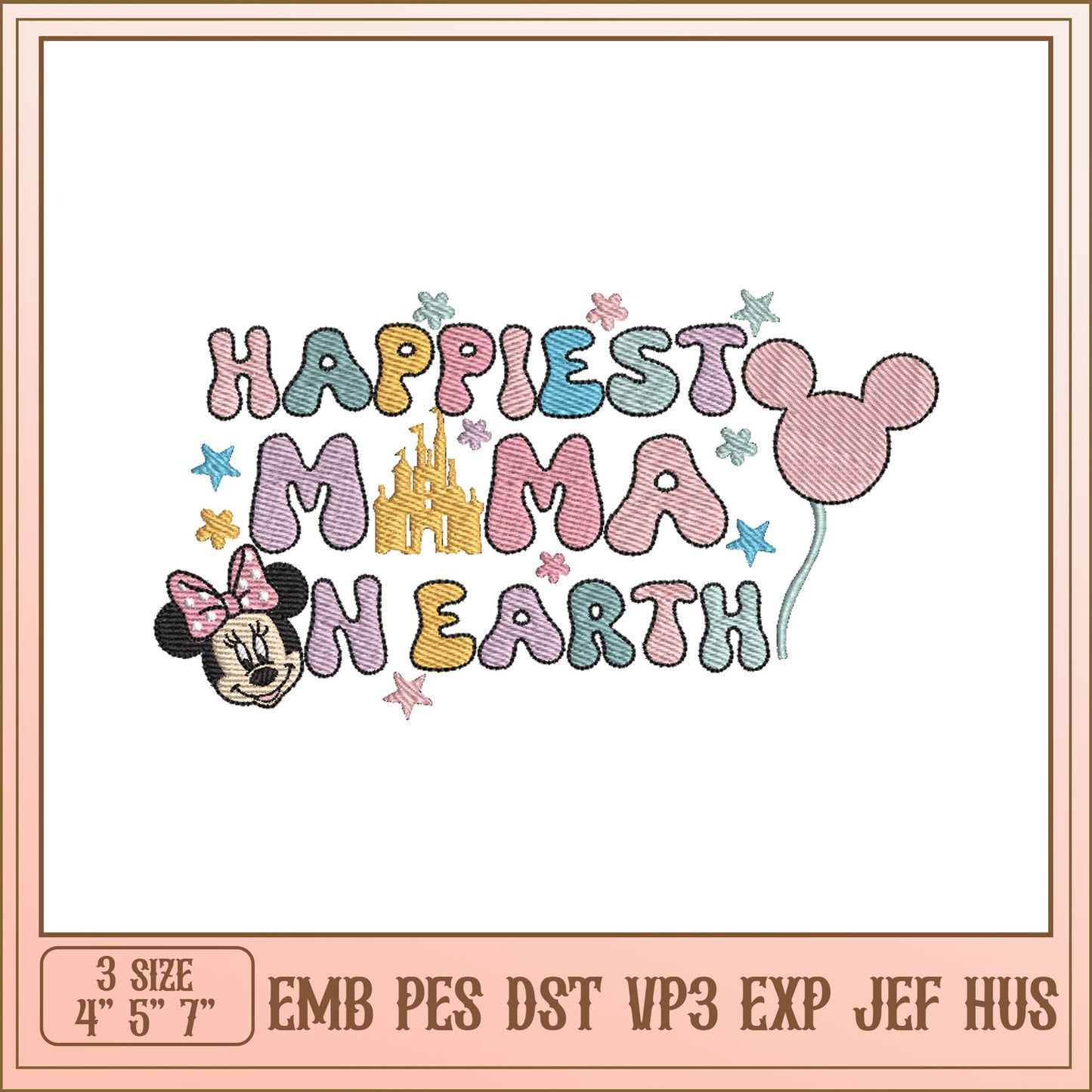 Happiest Mama Embroidery Design
