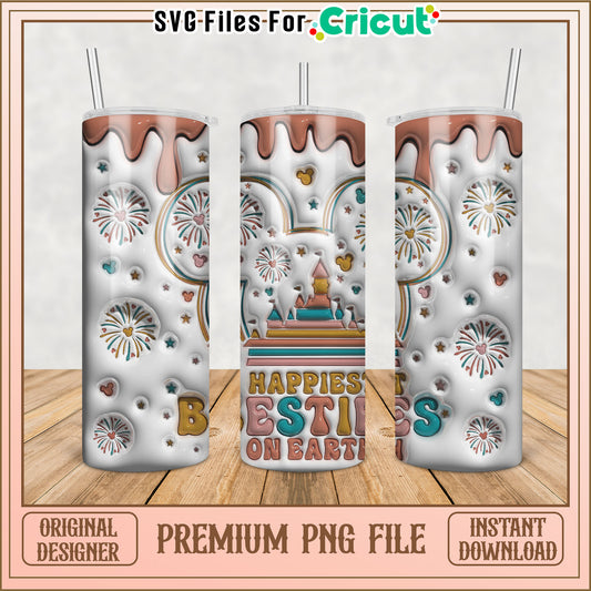 Happiest Tumbler Design Besties on Earth PNG File for Cricut