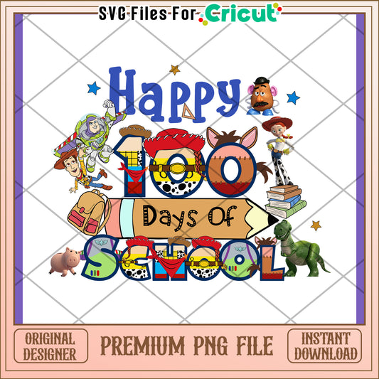 Happy 100 Days of School PNG Design Download
