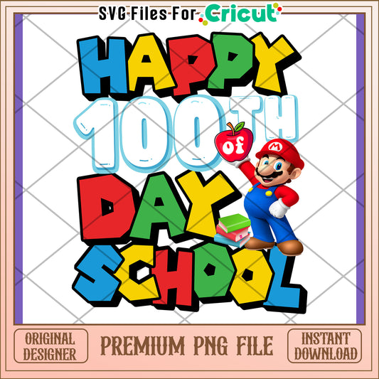 Happy 100th Day School PNG Design