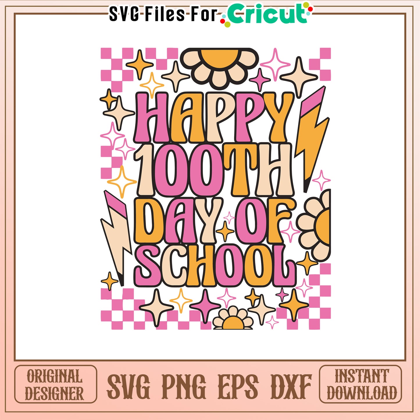 Happy 100th day of school vintage svg, school quotes svg