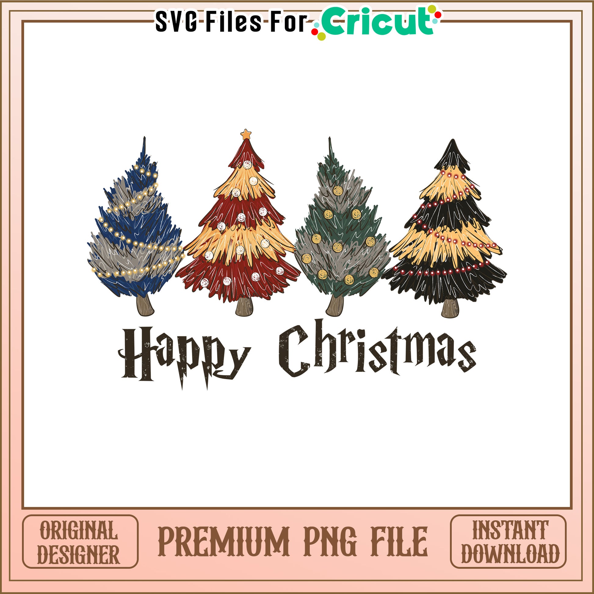 Happy Christmas PNG Design for Cricut, Download Festive Artwork Now