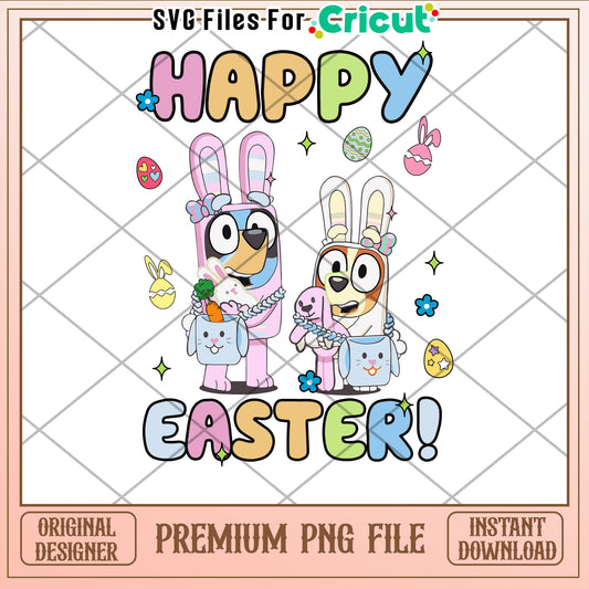 Happy Easter Bunnies PNG Cricut File