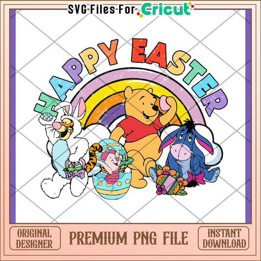 Happy Easter Cartoon Design for Kids PNG File