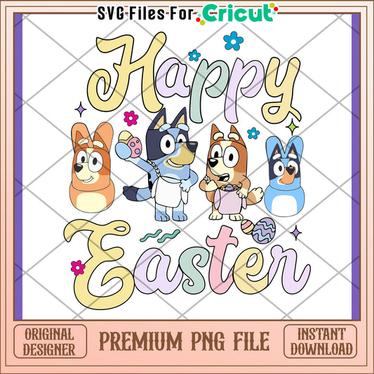 Happy Easter Colorful Corgi PNG Design Download