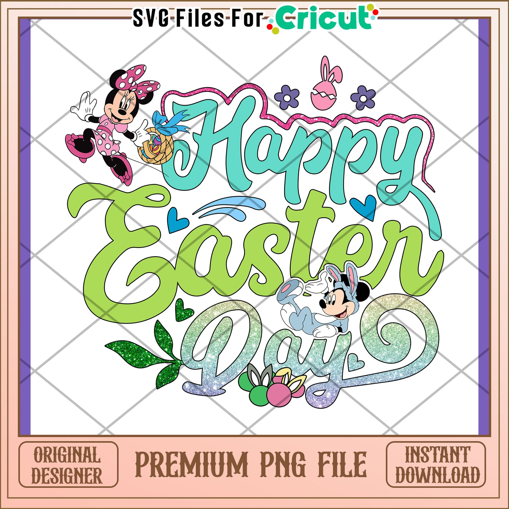 Happy Easter Day PNG Minnie Mickey