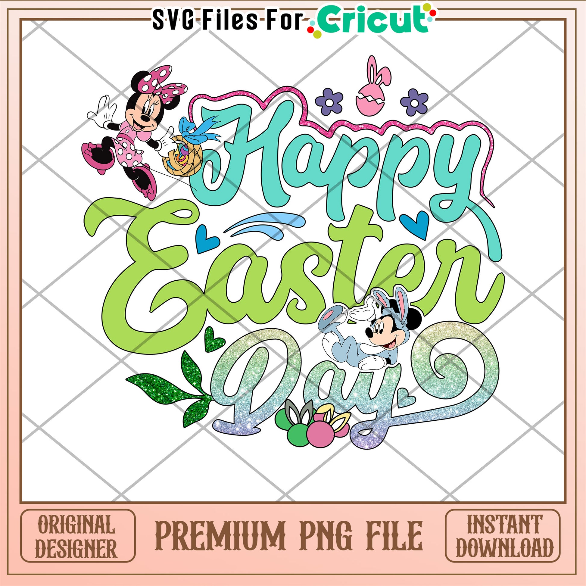 Happy Easter Day PNG Minnie Mouse Design