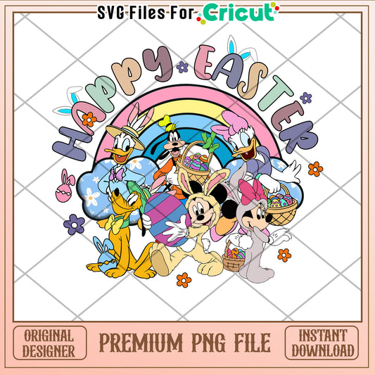 Happy Easter Disney Characters PNG for Crafts and Designs