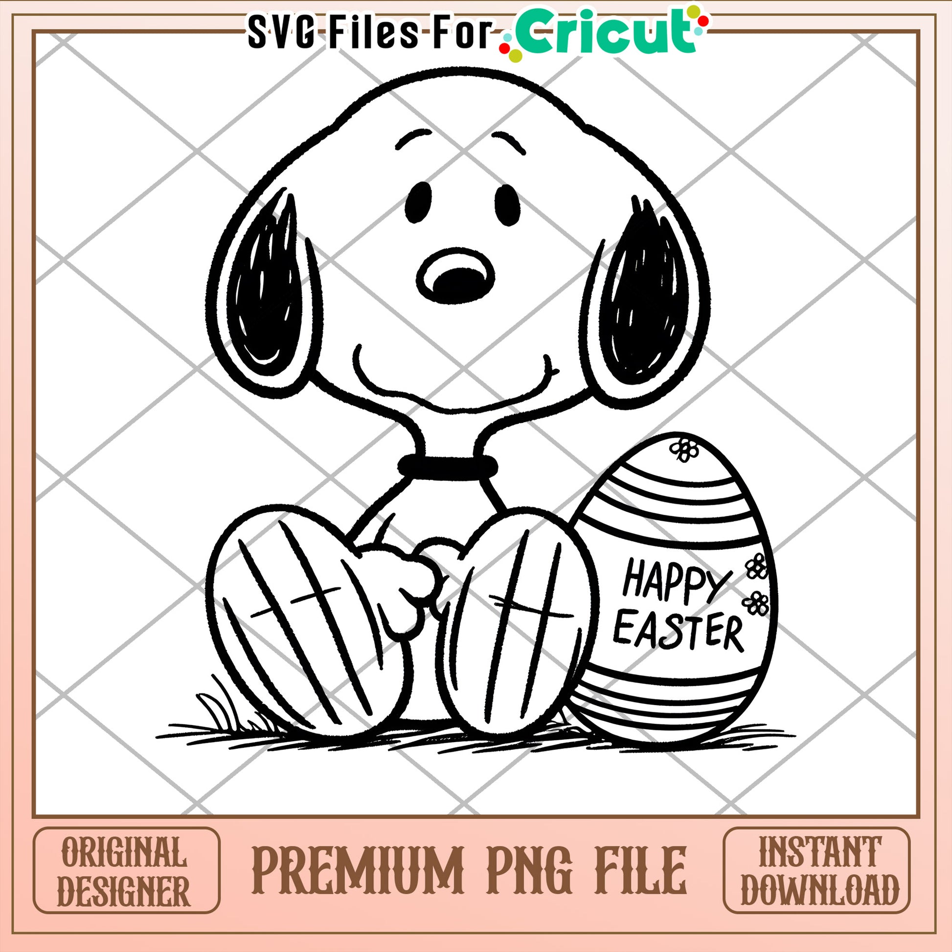 Happy Easter Dog Clipart PNG for Cricut Projects Download