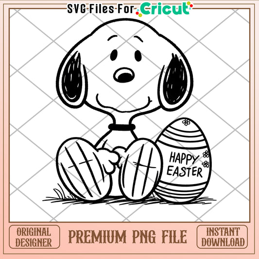 Happy Easter Dog Clipart PNG for Cricut Projects Download