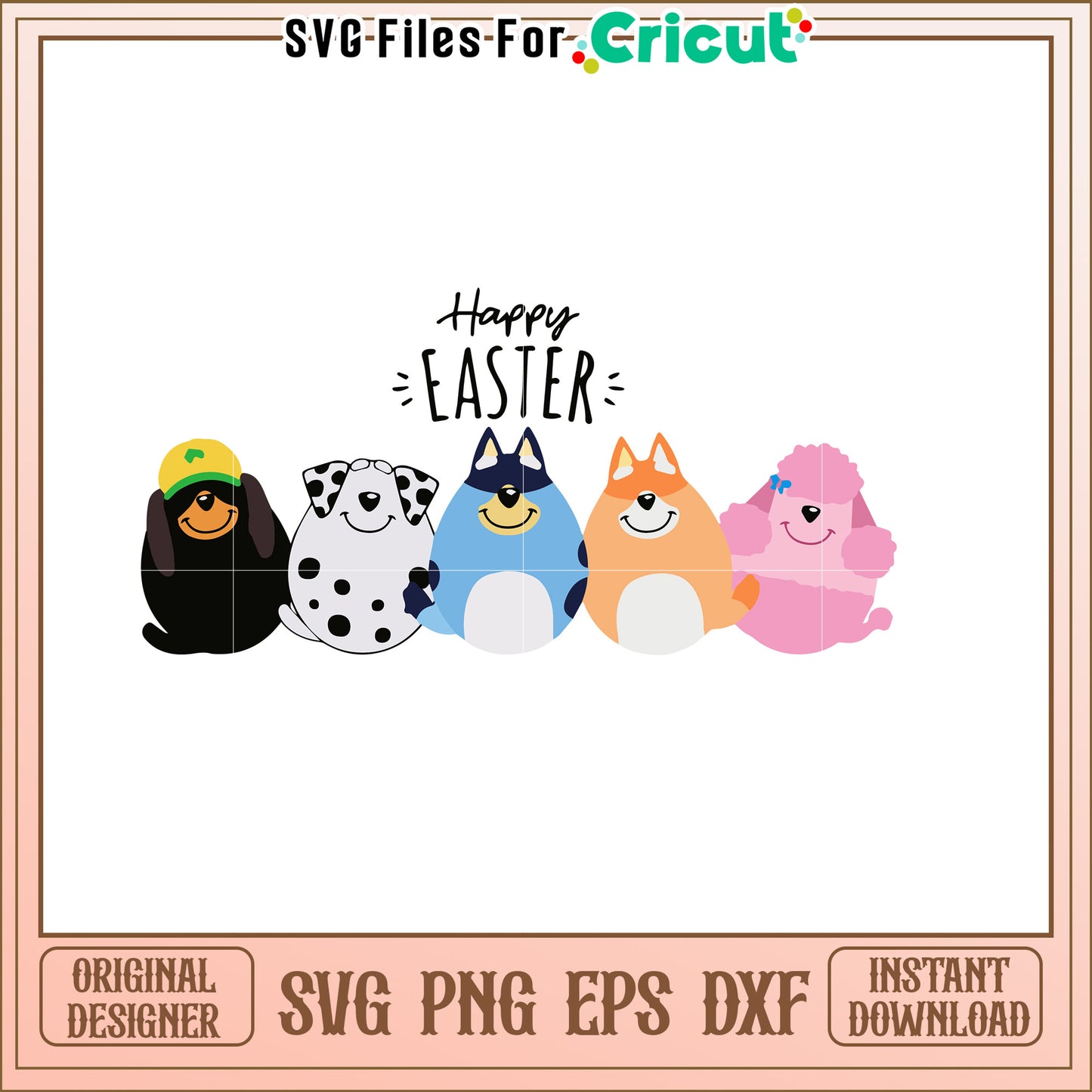 Happy Easter Dogs Egg SVG