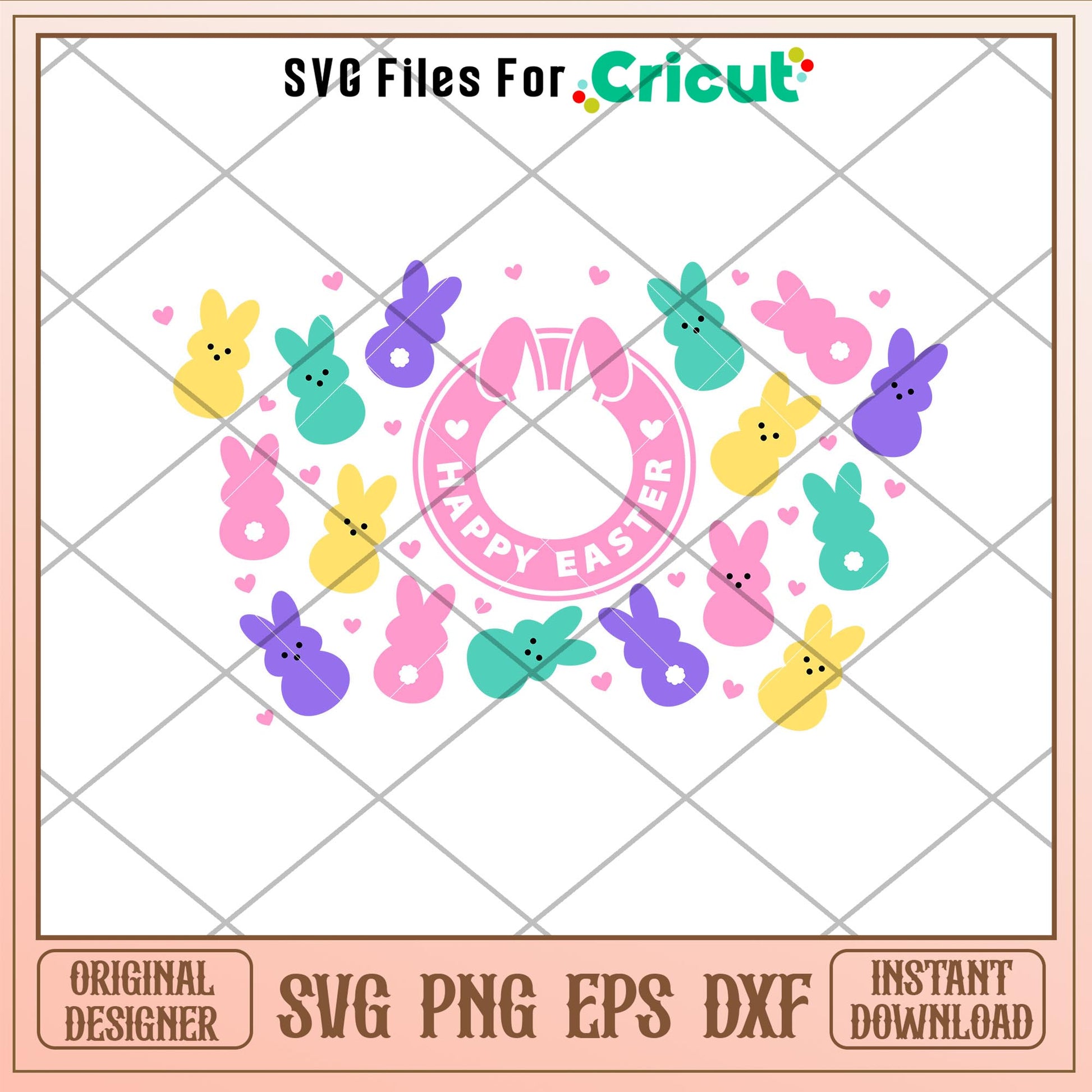 Happy Easter Full Wrap, Happy Easter Full Wrap Svg