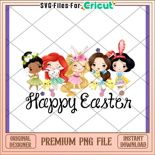 Happy Easter Girls PNG Design