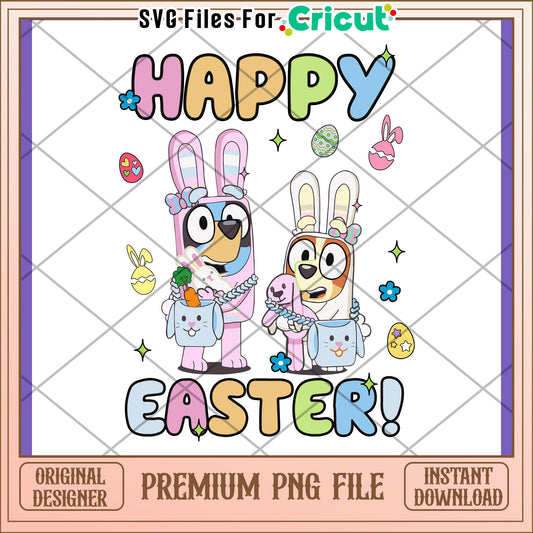 Happy Easter PNG Cute Bunny Design