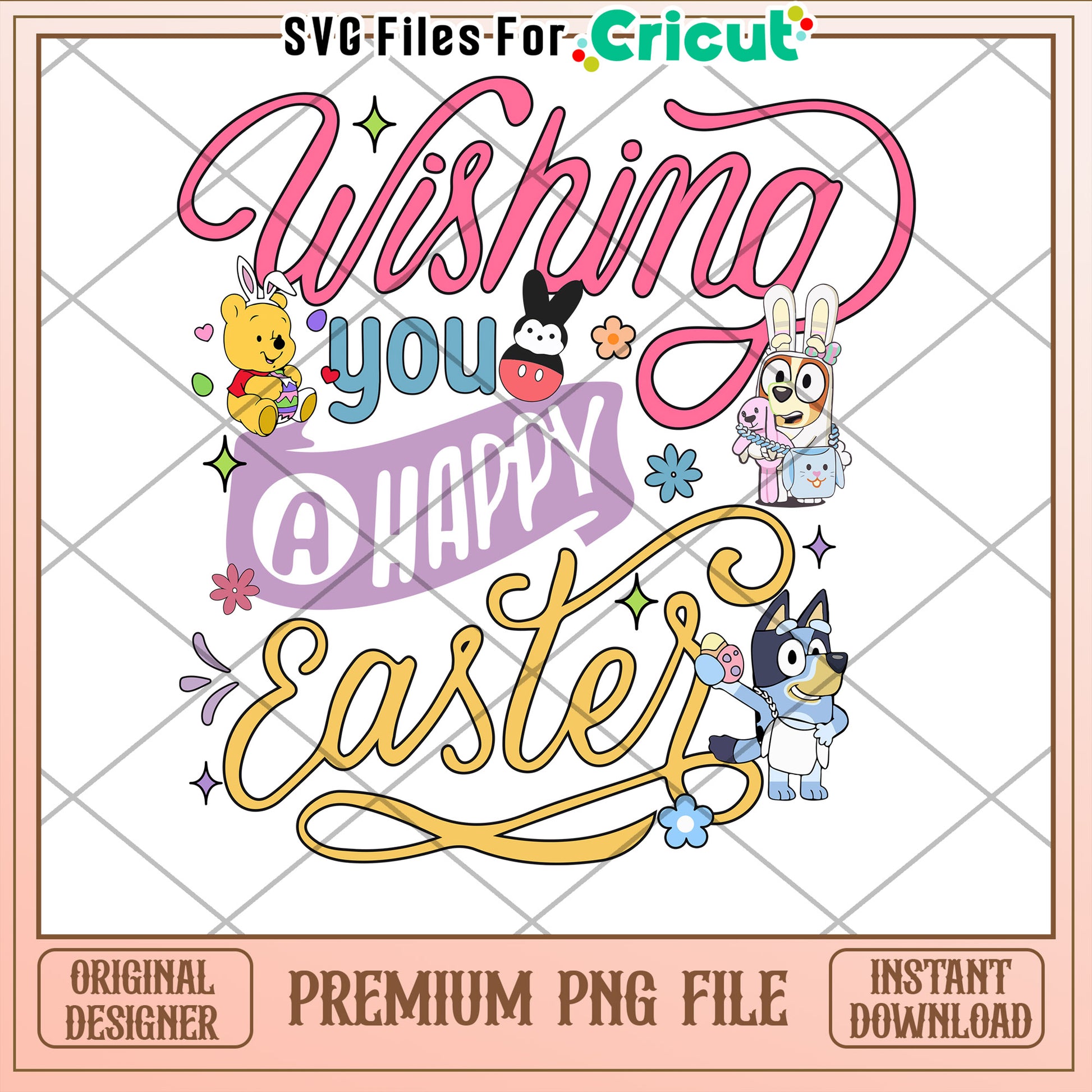 Happy Easter PNG Cute Cartoon Design