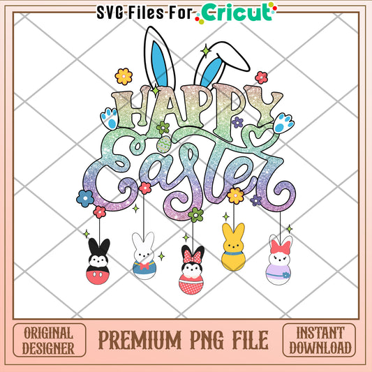 Happy Easter PNG Design Instant Download