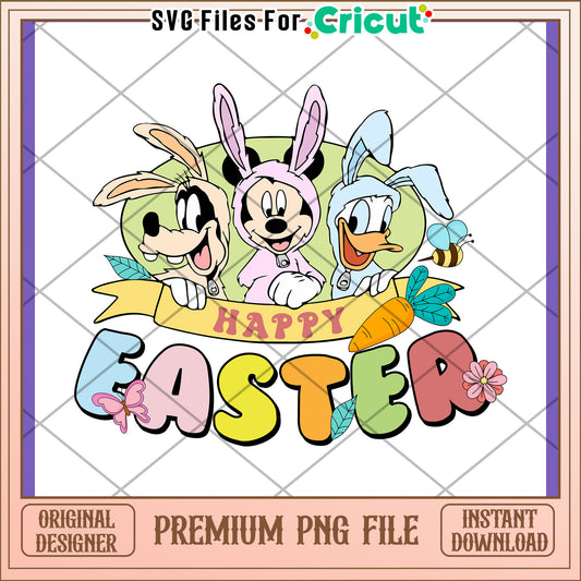 Happy Easter PNG Disney Bunny Design