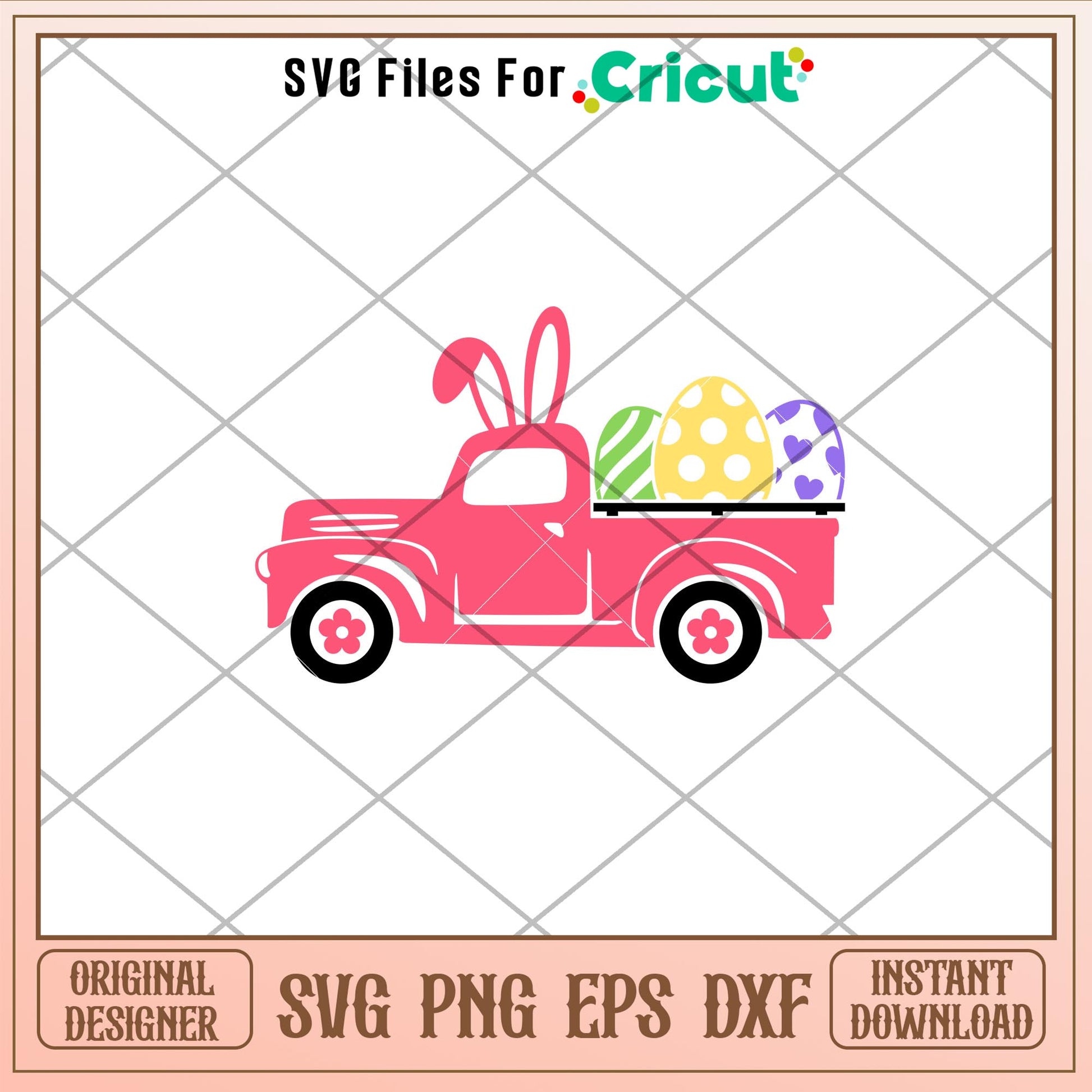 Happy Easter Truck with Eggs, Happy Easter Truck with Eggs Svg