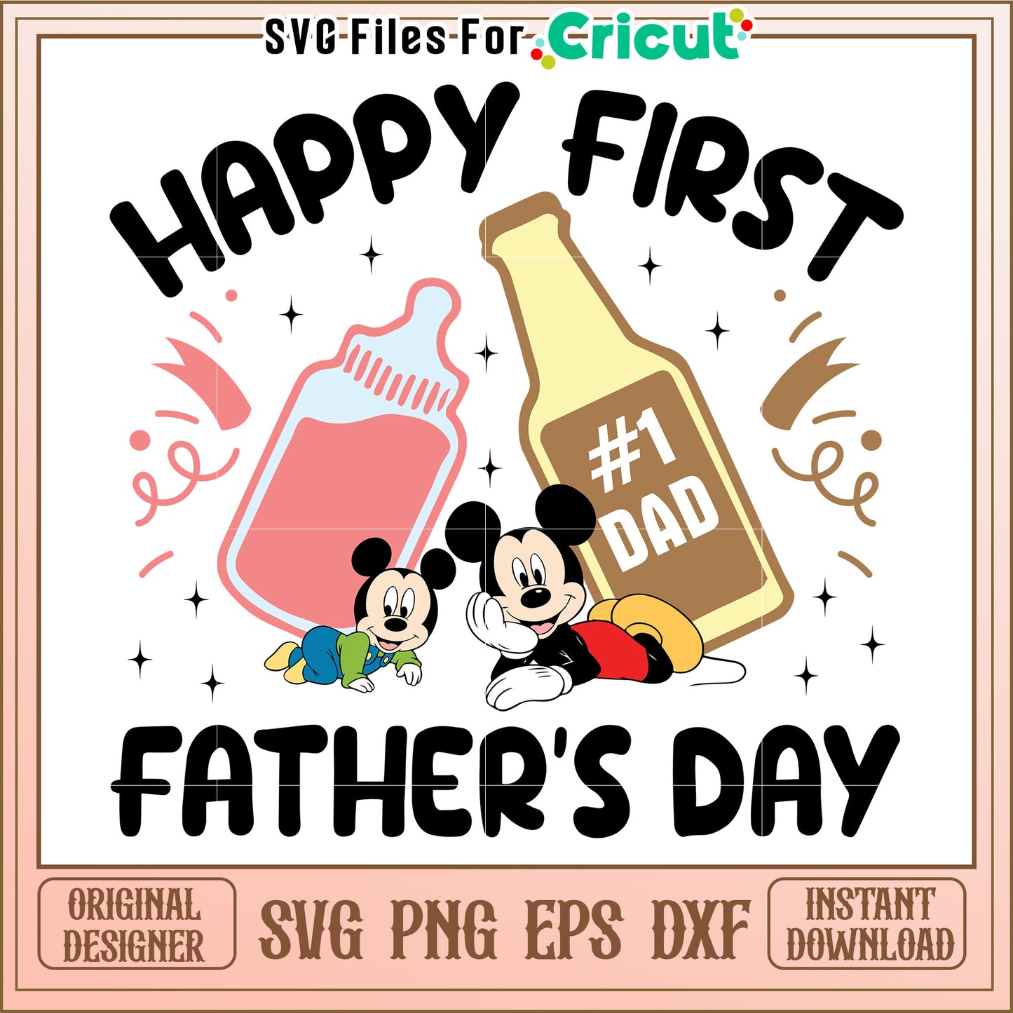 Happy First Father's Day SVG Design
