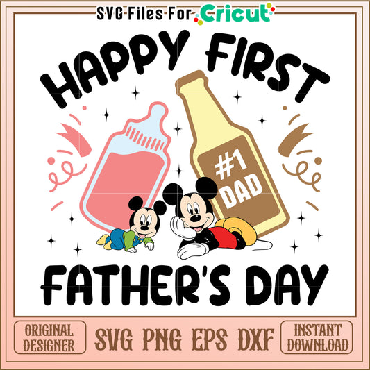 Happy First Father's Day SVG Design