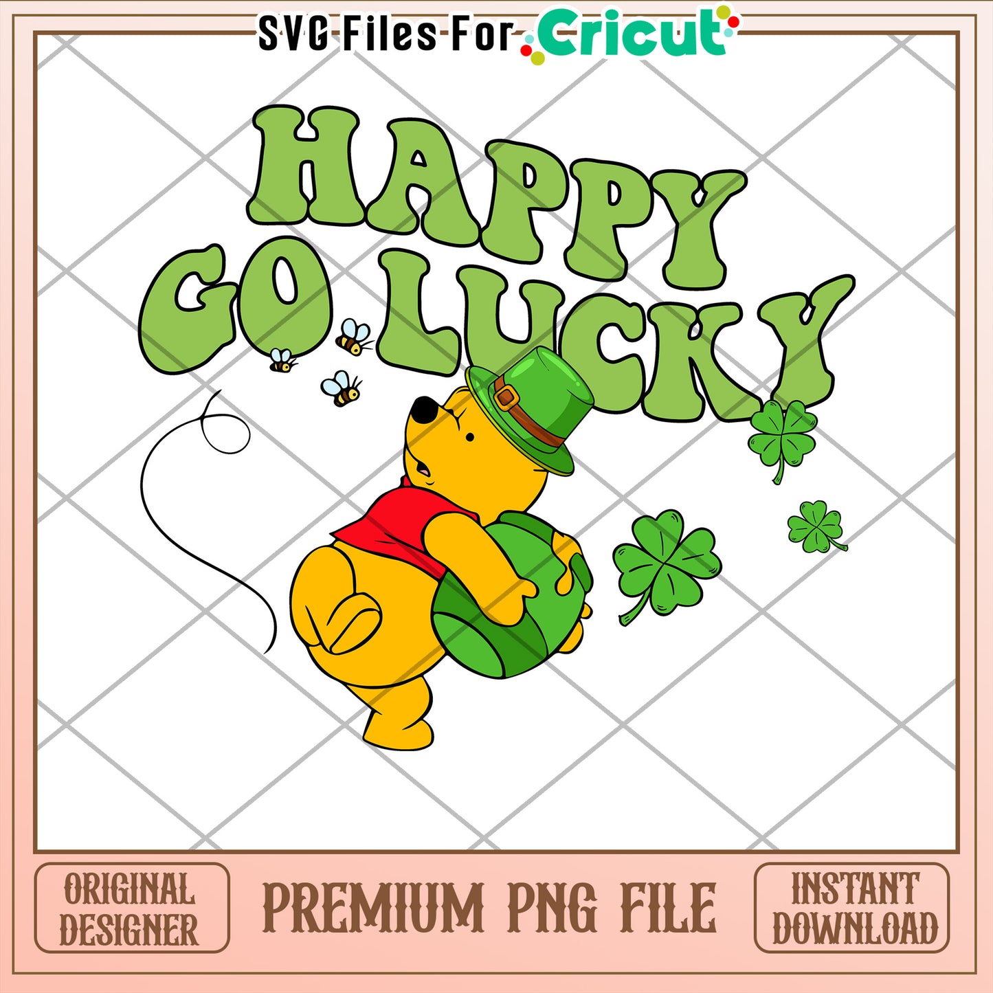 Happy Go Lucky St Patrick's Day PNG Design for Cricut