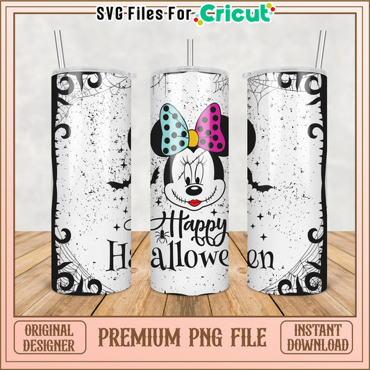 Happy Halloween Minnie PNG Tumbler Design