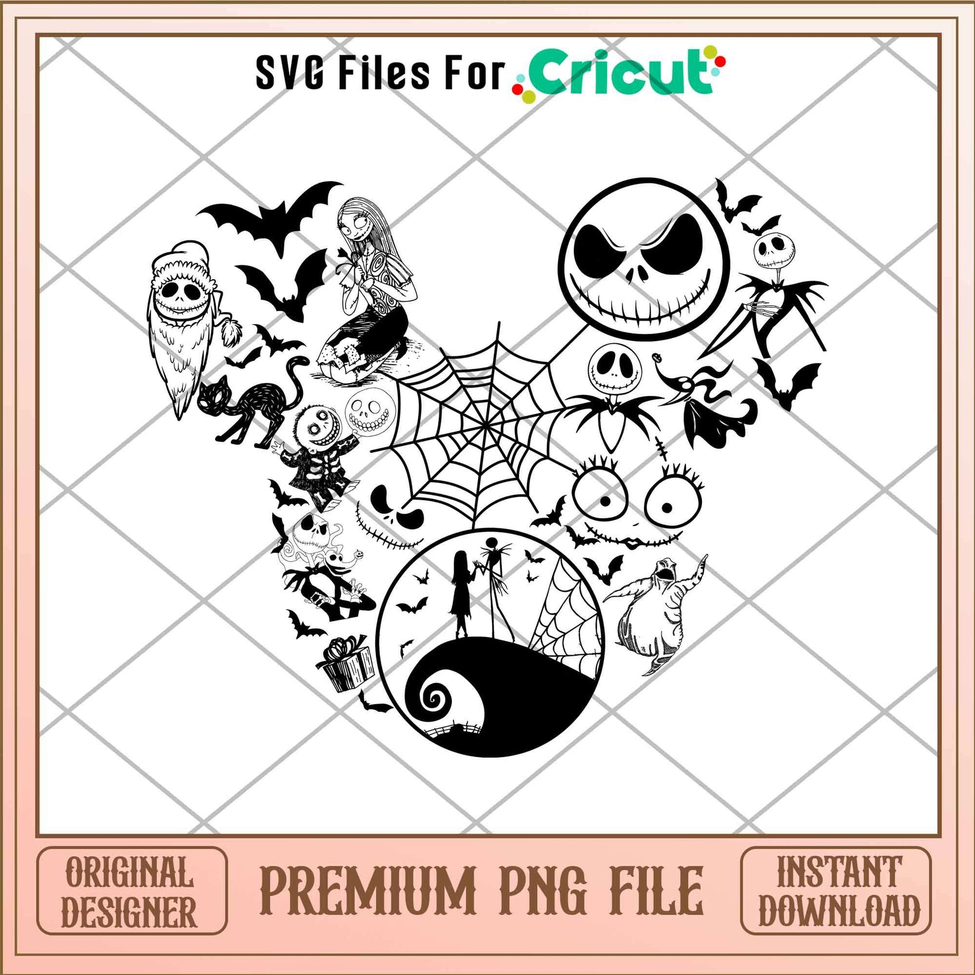 Happy Halloween Trick Or Treat Png, Nightmare Before Christmas characters png,  Digital Download
