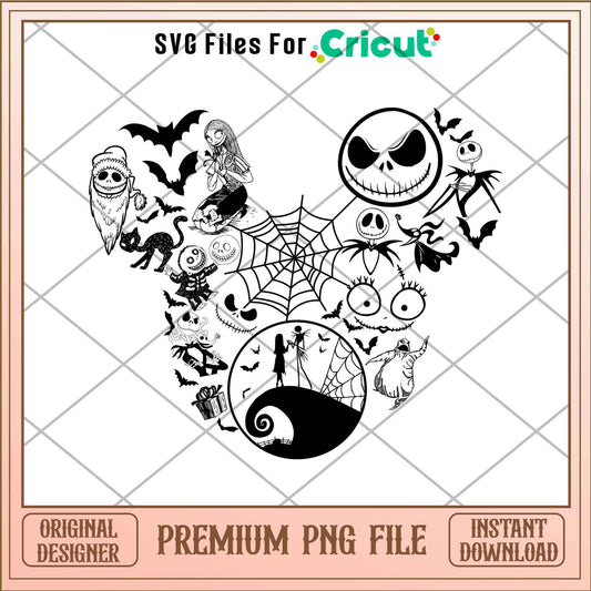 Happy Halloween Trick Or Treat Png, Nightmare Before Christmas characters png,  Digital Download