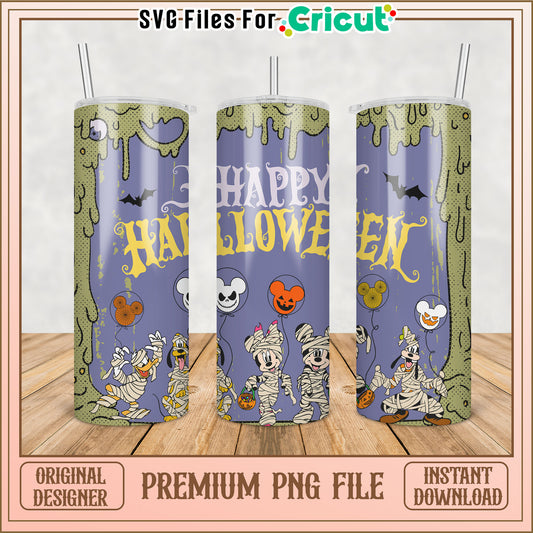 Happy Halloween Tumbler Design PNG File for Cricut Download