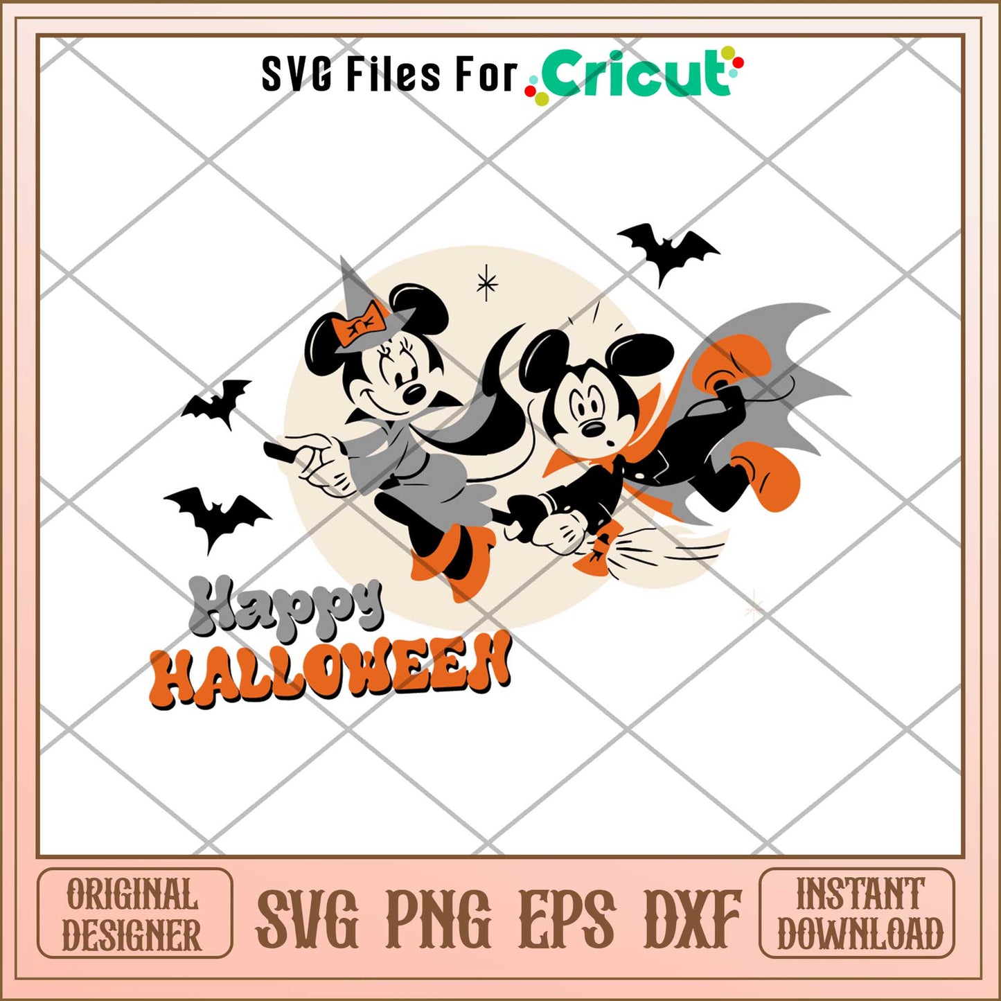 Happy Halloween  mickey mouse and minnie mouse svg, Disney characters svg, Digital Download
