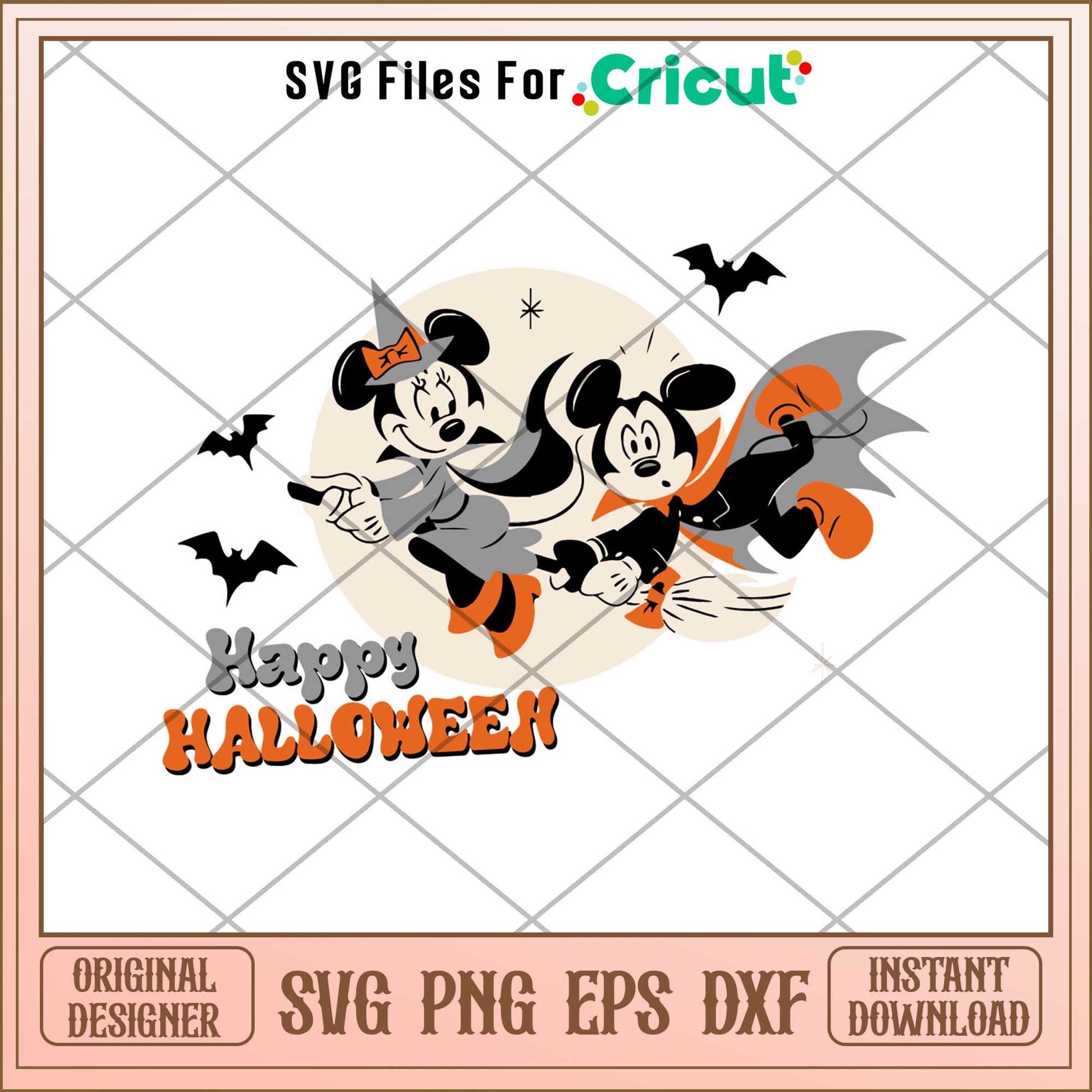 Happy Halloween  mickey mouse and minnie mouse svg, Disney characters svg, Digital Download