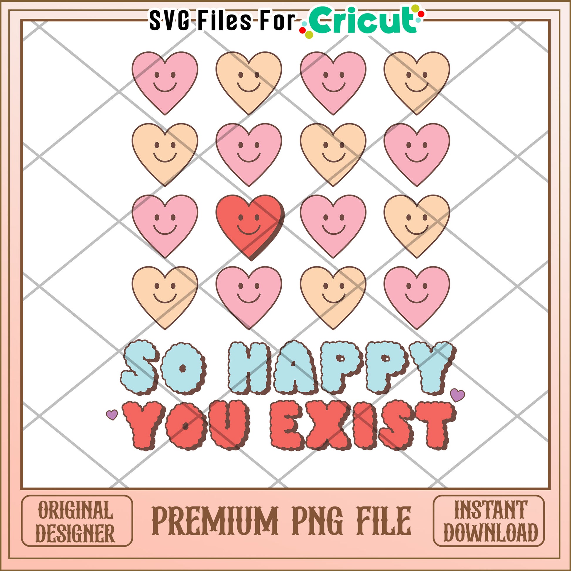 Happy Hearts PNG So Happy You Exist Design