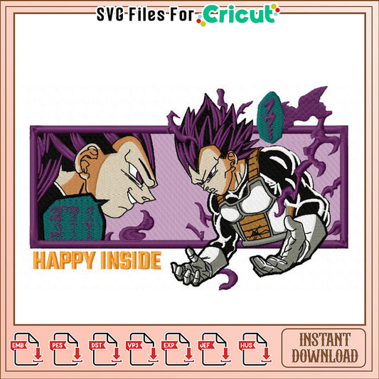 Happy Inside Embroidery Design for Instant Download