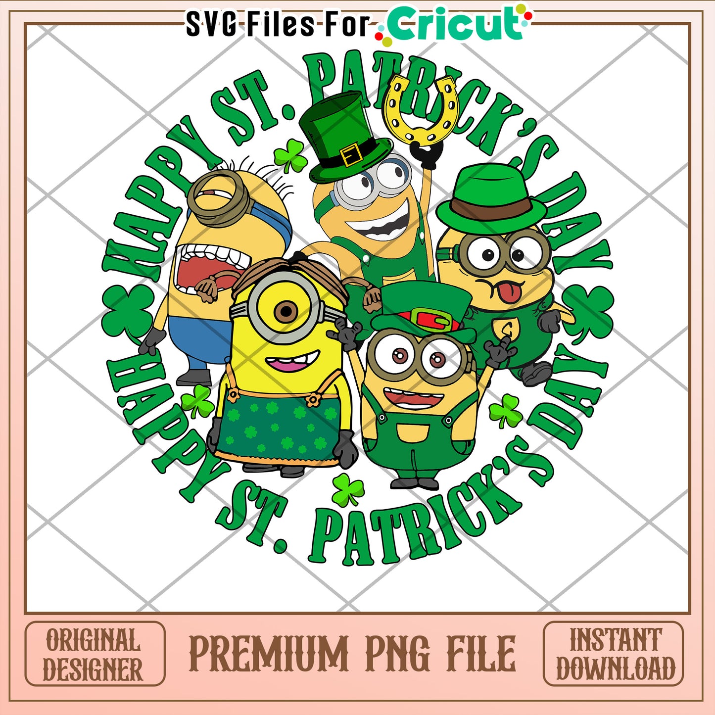 Happy Minions St Patricks Day PNG for Cricut Crafts
