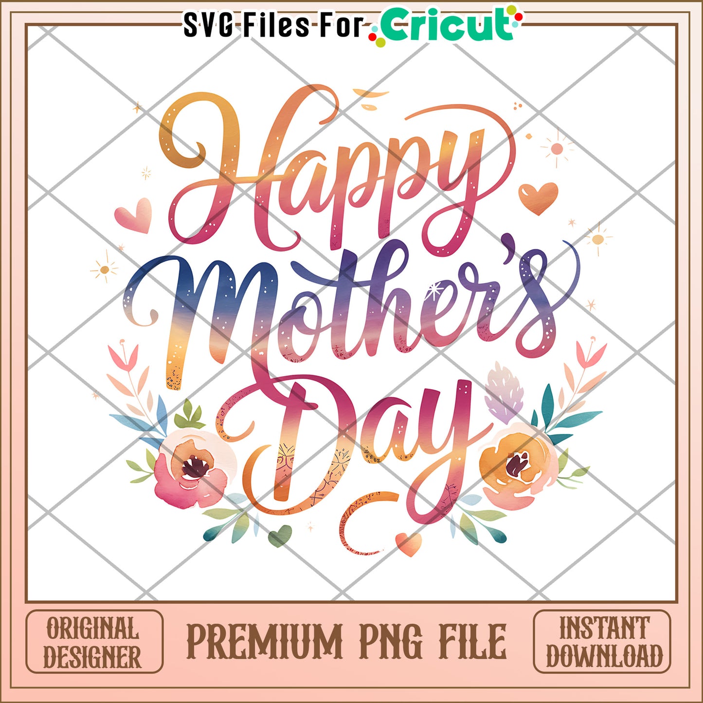 Happy Mothers Day PNG Floral Design