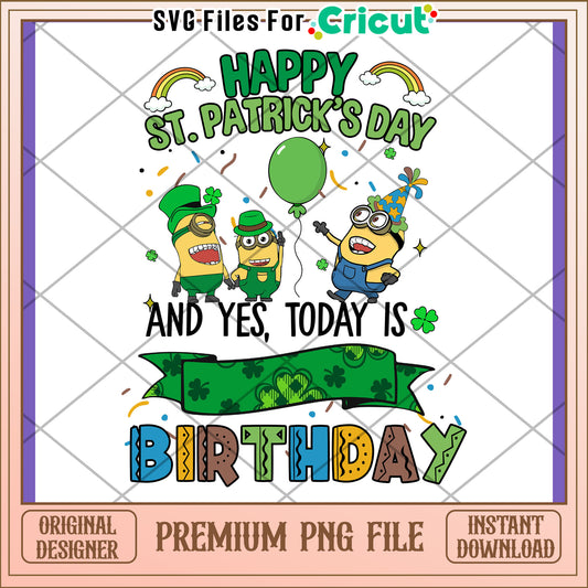 Happy St Patrick's Day Birthday PNG Design Download