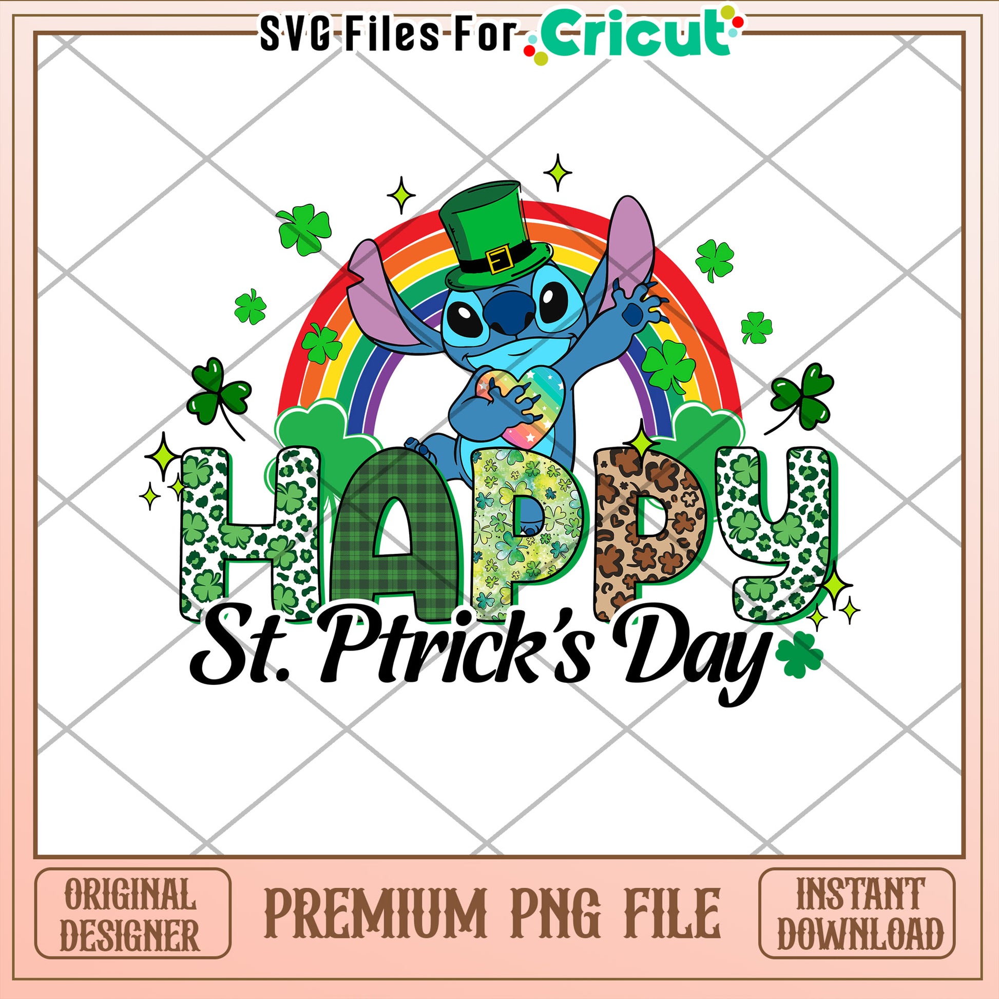 Happy St Patricks Day Colorful PNG Download for Cricut