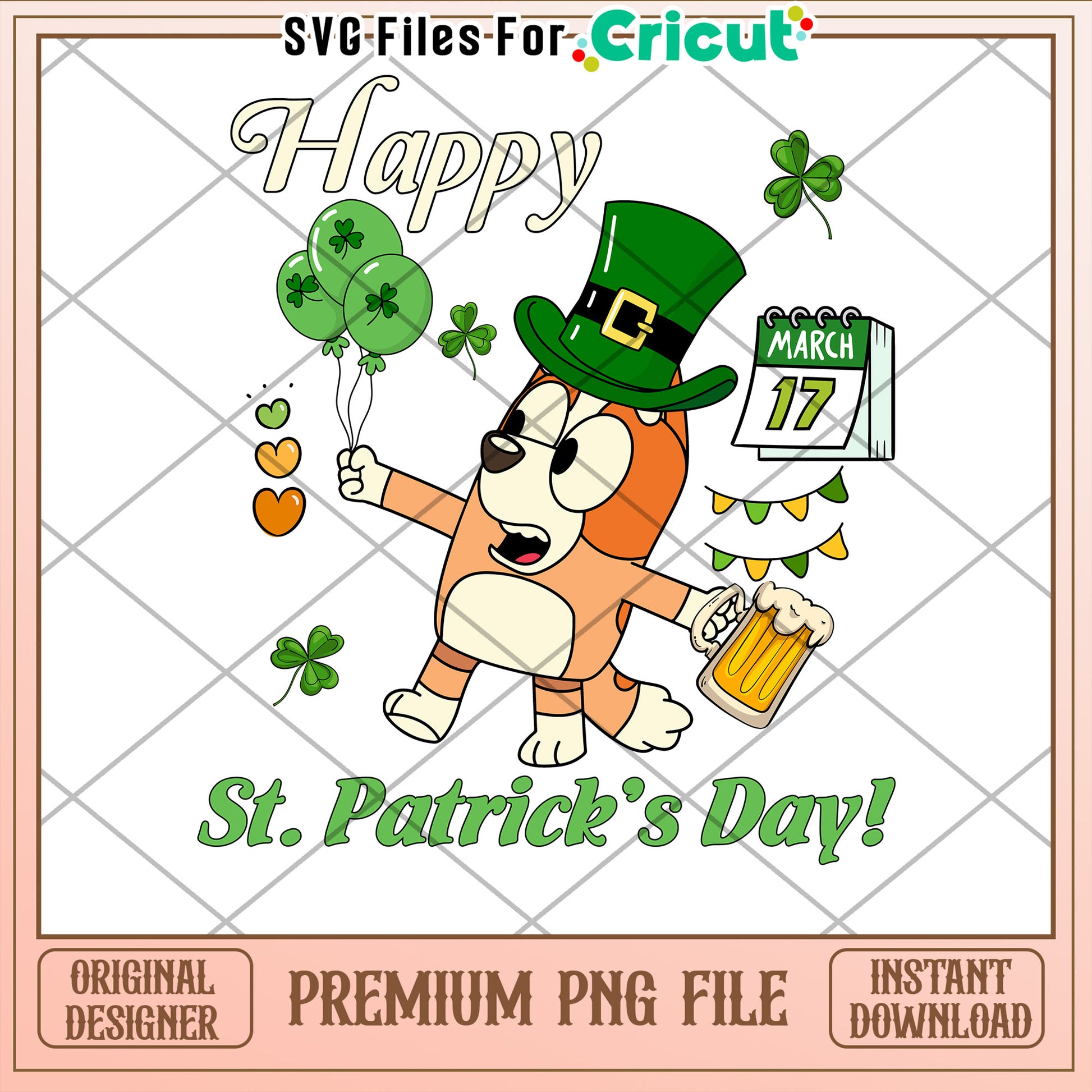 Happy St Patricks Day Dog PNG