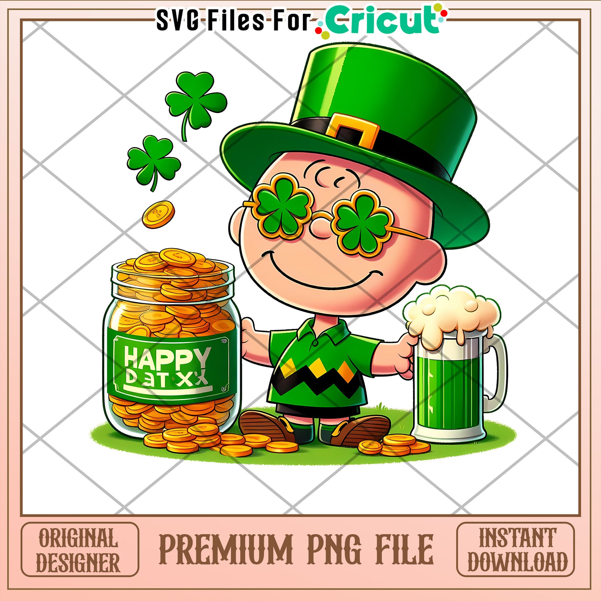 Happy St Patricks Day PNG File for Cricut Design Use
