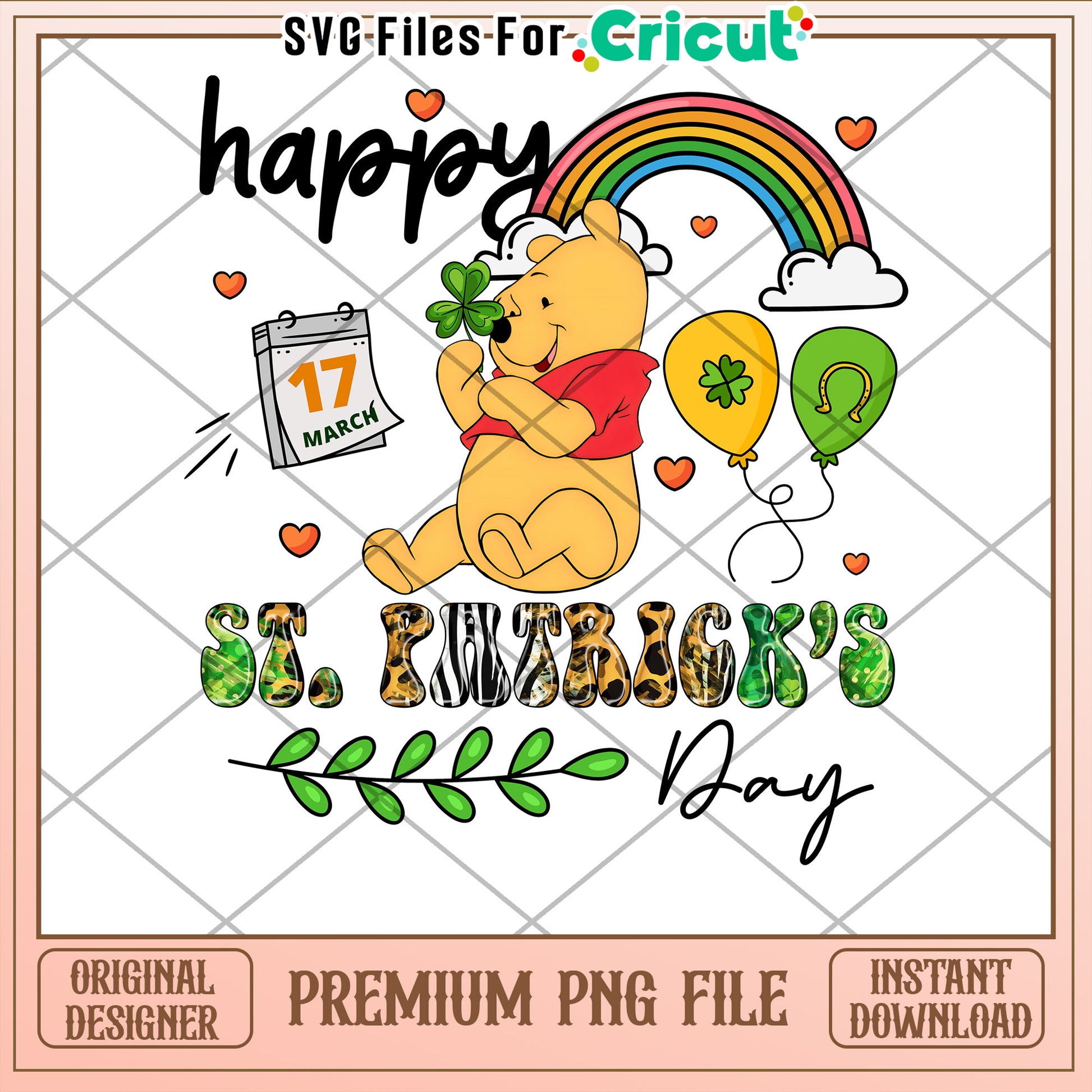 Happy St Patricks Day PNG File for Cricut Projects