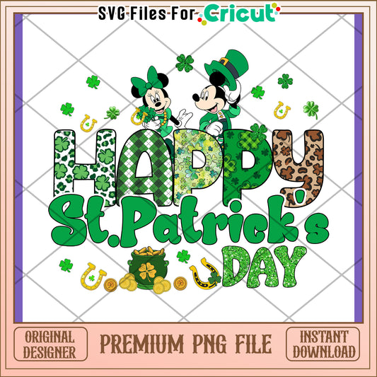 Happy St Patricks Day PNG Minnie Mickey