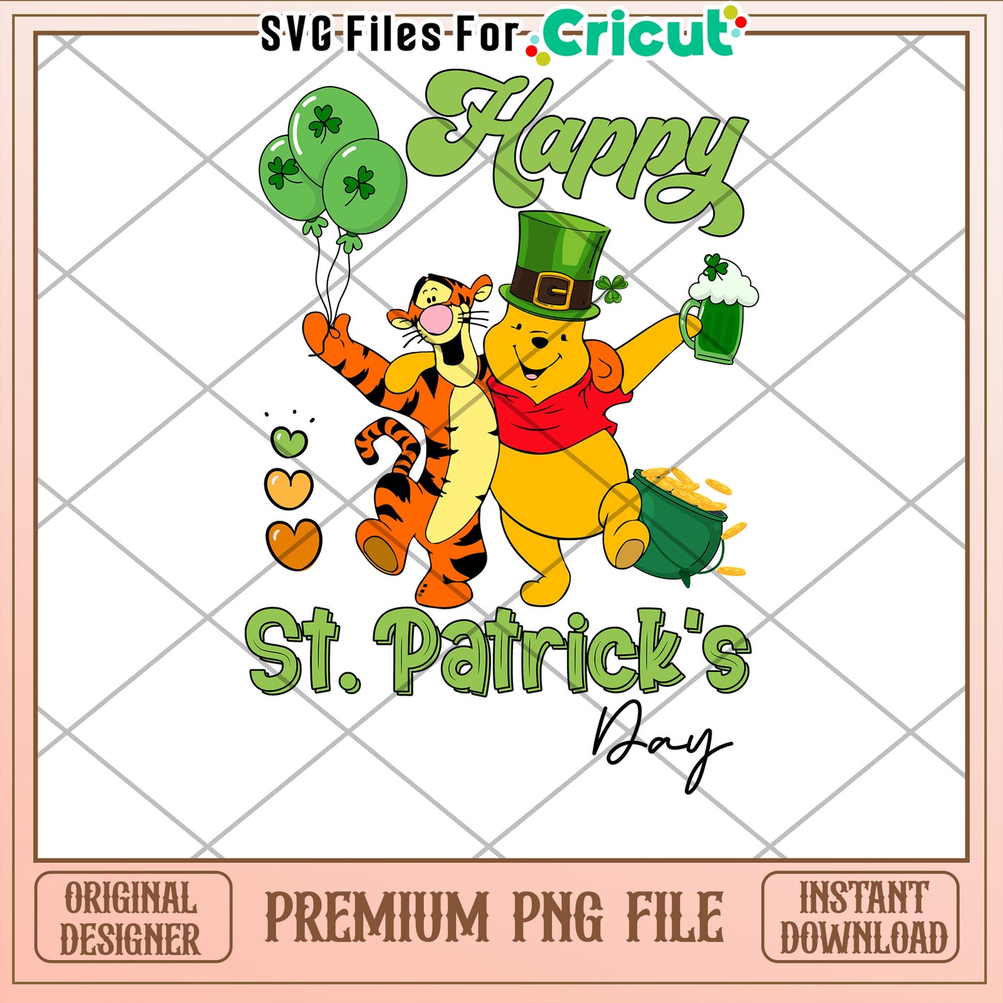 Happy St Patricks Day PNG for Cricut Designs Download