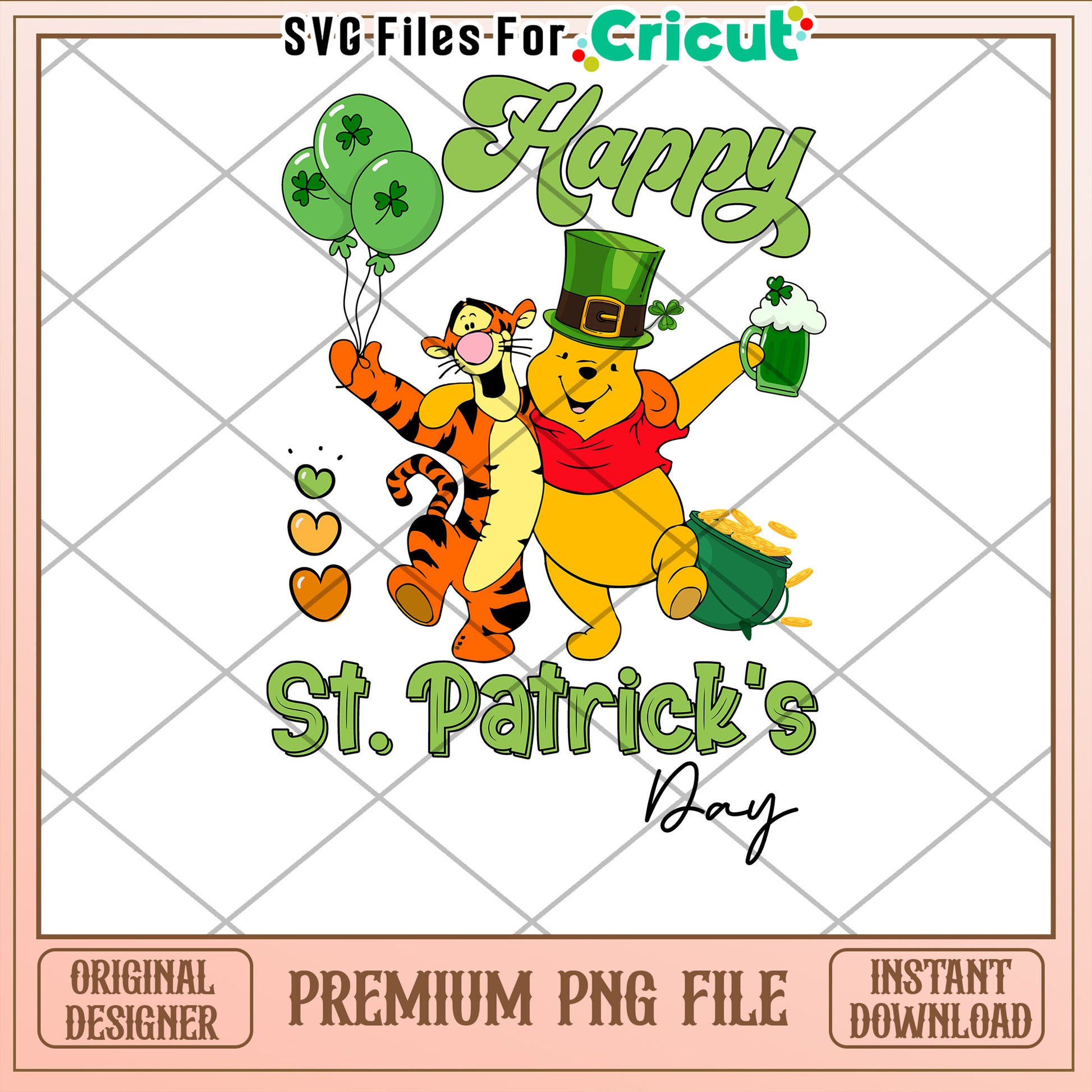 Happy St Patricks Day PNG for Cricut Designs Download