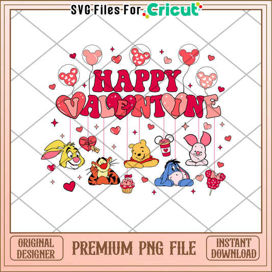 Happy Valentine Disney PNG for Cricut Instant Download