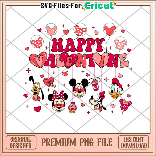 Happy Valentine Mickey Mouse PNG File for Crafts