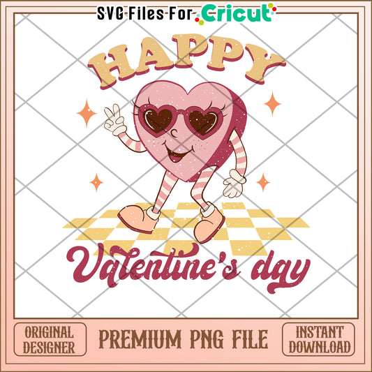 Happy Valentines Day PNG Retro Heart