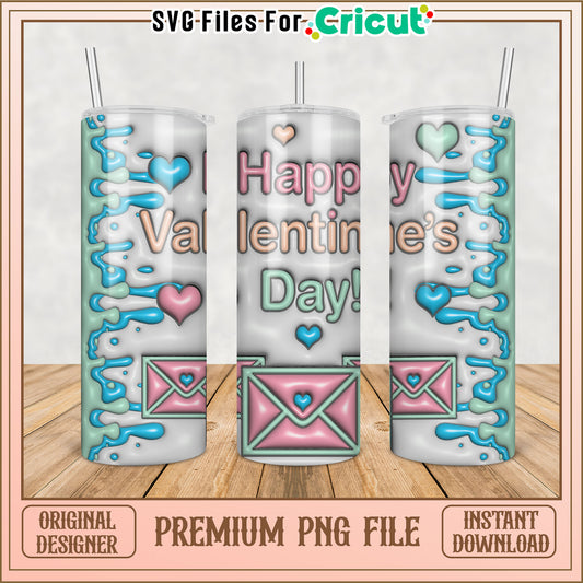 Happy Valentines Day Tumbler Clipart PNG for Crafts and Design