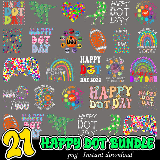 Happy Dot Day Bundle Png, Happy dot day art png bundle