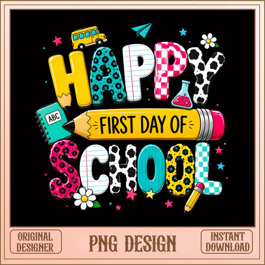 Happy First Day Of School PNG, Back To School PNG, Teacher PNG